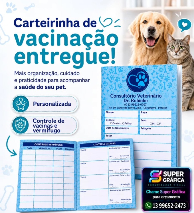 Carteirinha de vacinação personalizada — Impressos